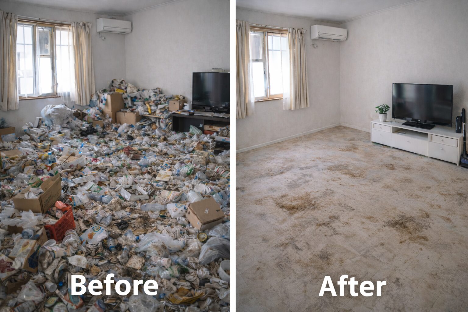 札幌のゴミ屋敷片付けのビフォーアフター