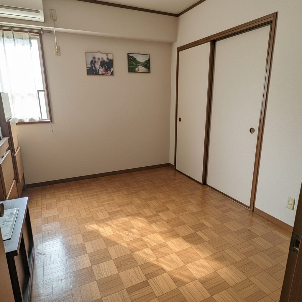 札幌の遺品整理アフター - 洋室寝室の作業後のきれいな状態