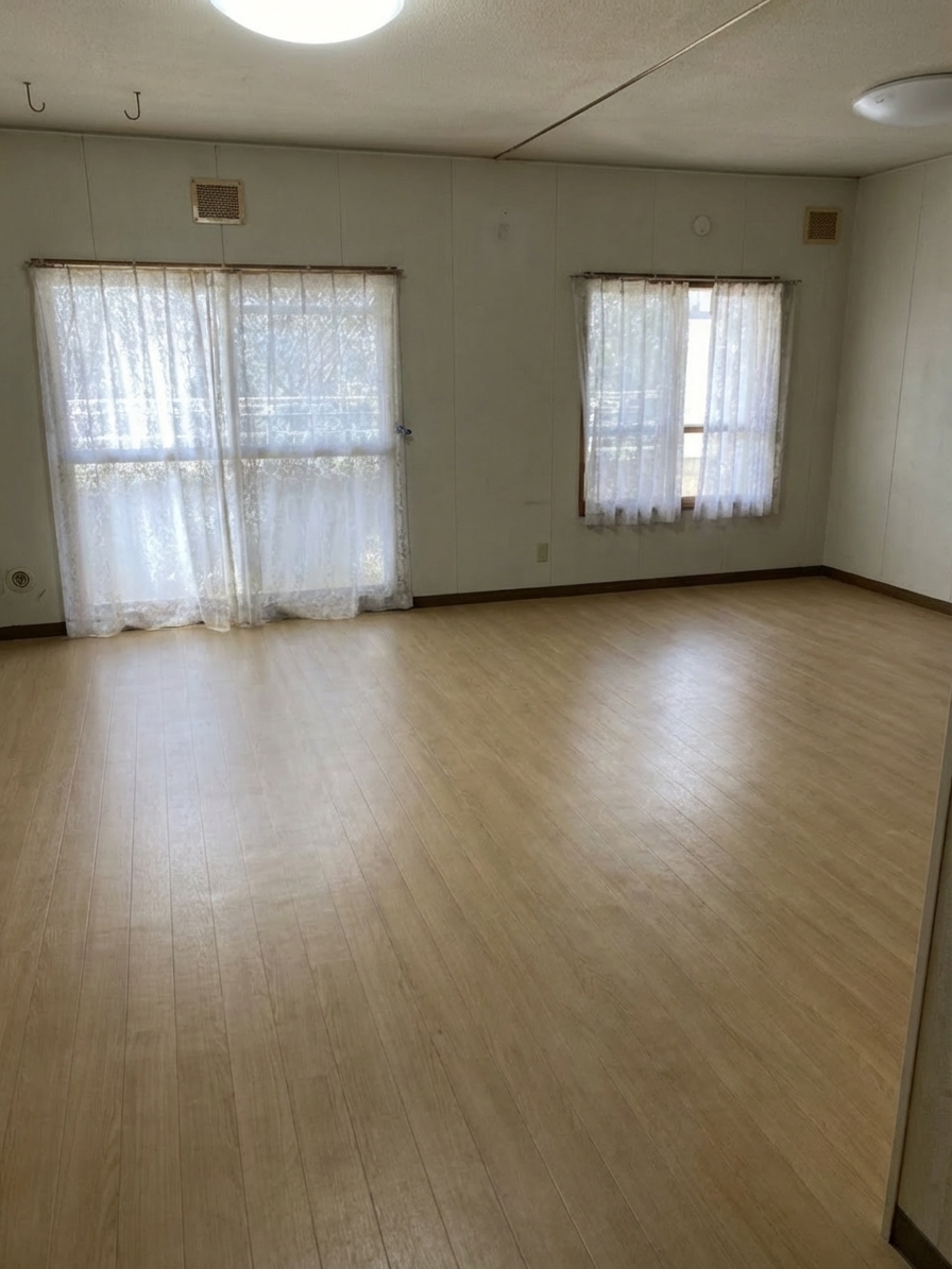 札幌市清田区1Kの散乱した部屋の不用品回収後のきれいな状態