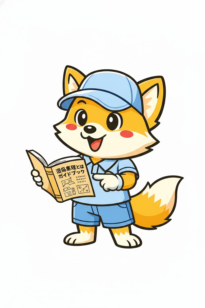 札幌の遺品整理とは - 丁寧に作業するきつねくん
