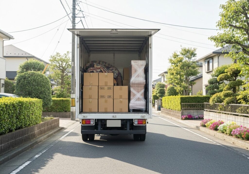 札幌の即日・急ぎの引越し｜荷物を積んだ引越しトラック｜便利屋アスタート